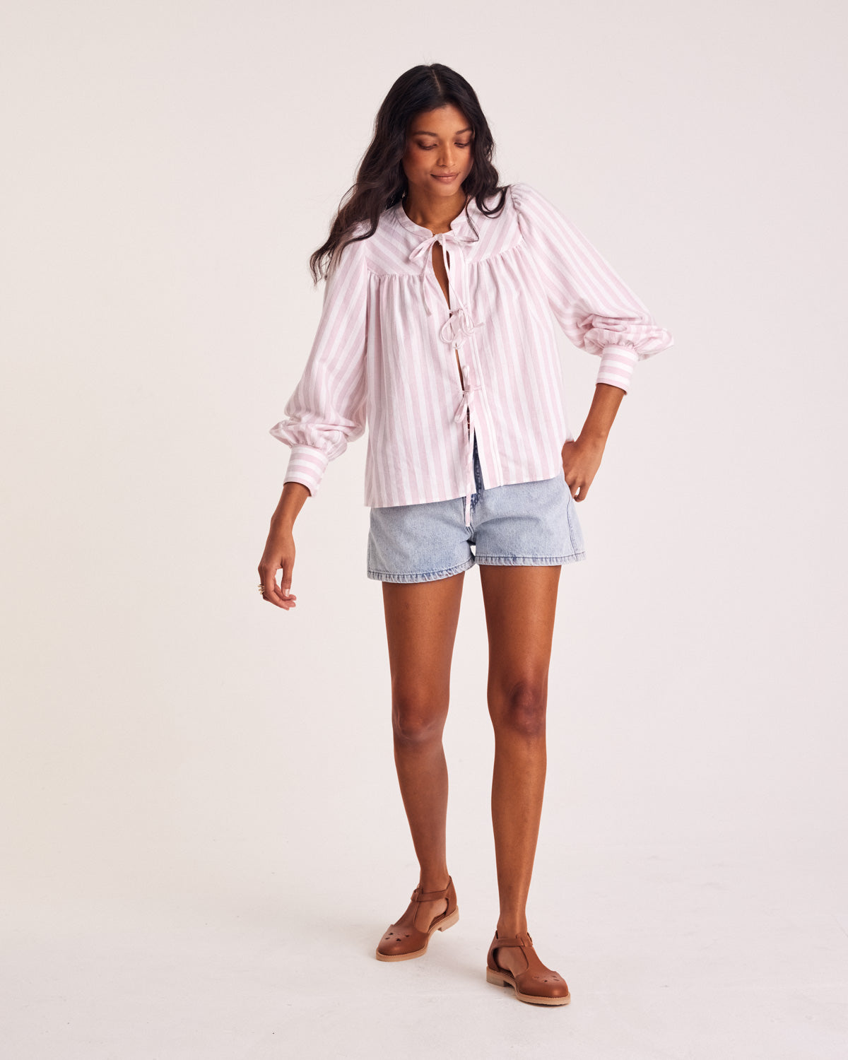 Chemise Josefina rayures rose et blanc