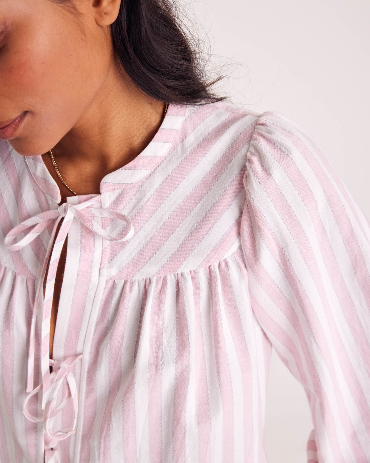 Chemise Josefina rayures rose et blanc