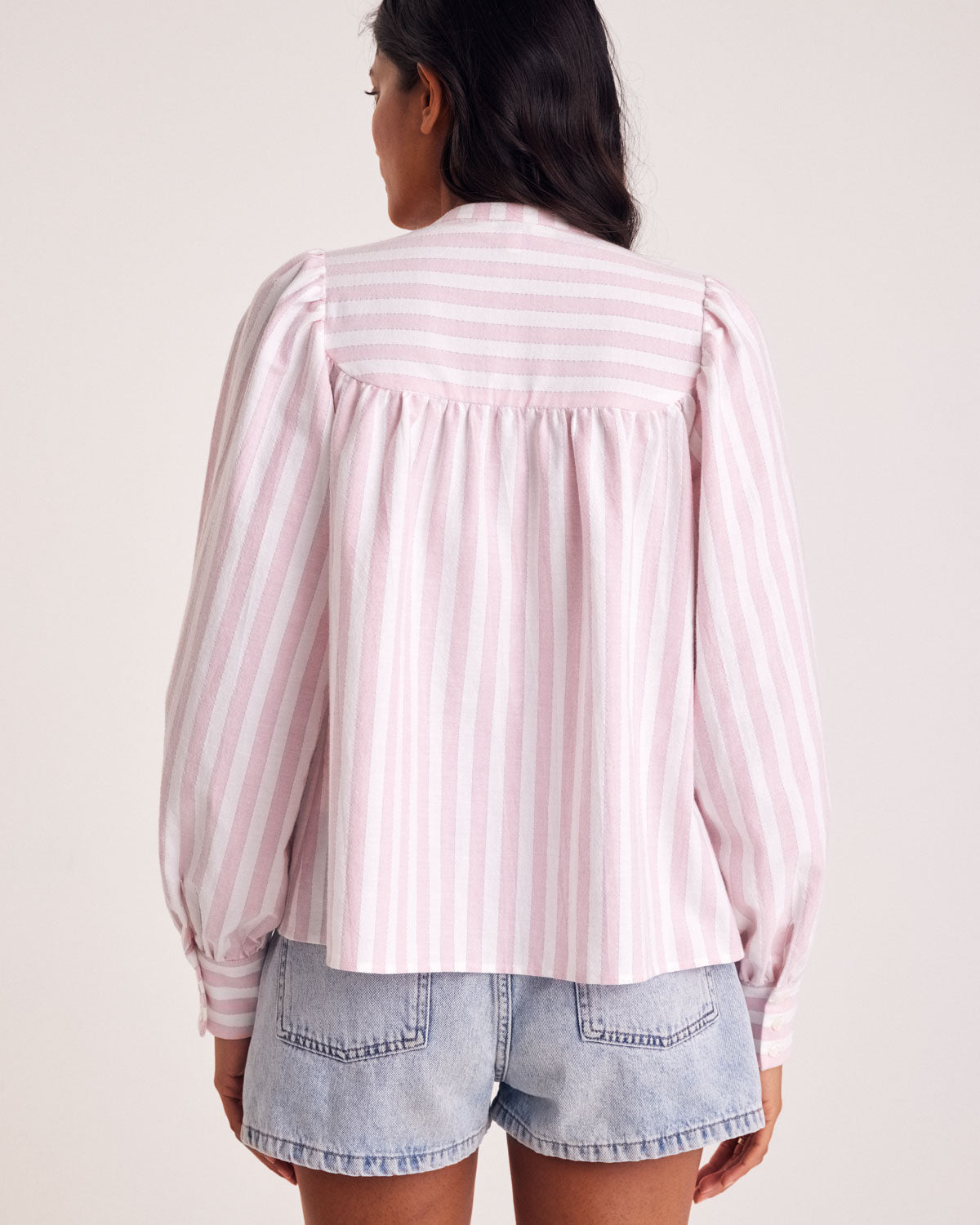 Chemise Josefina rayures rose et blanc