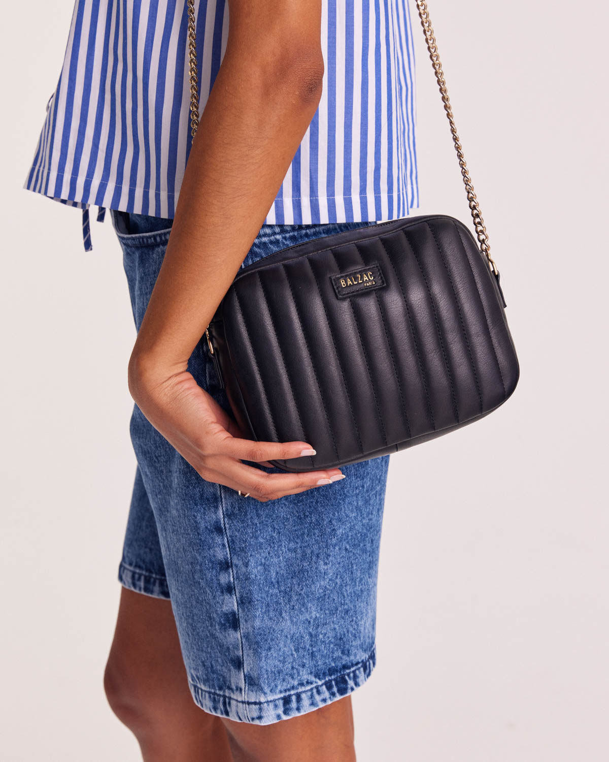 Sac César chaine noir lisse