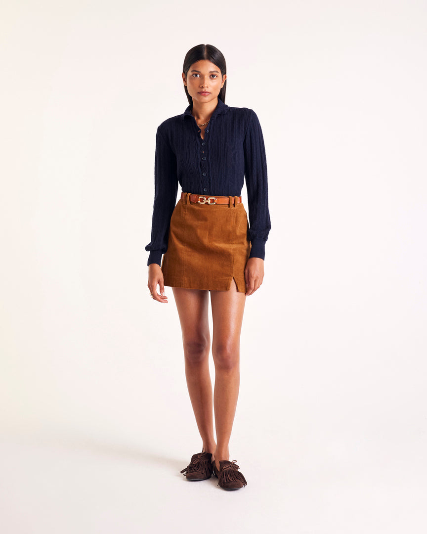 Jupe Monica velours camel