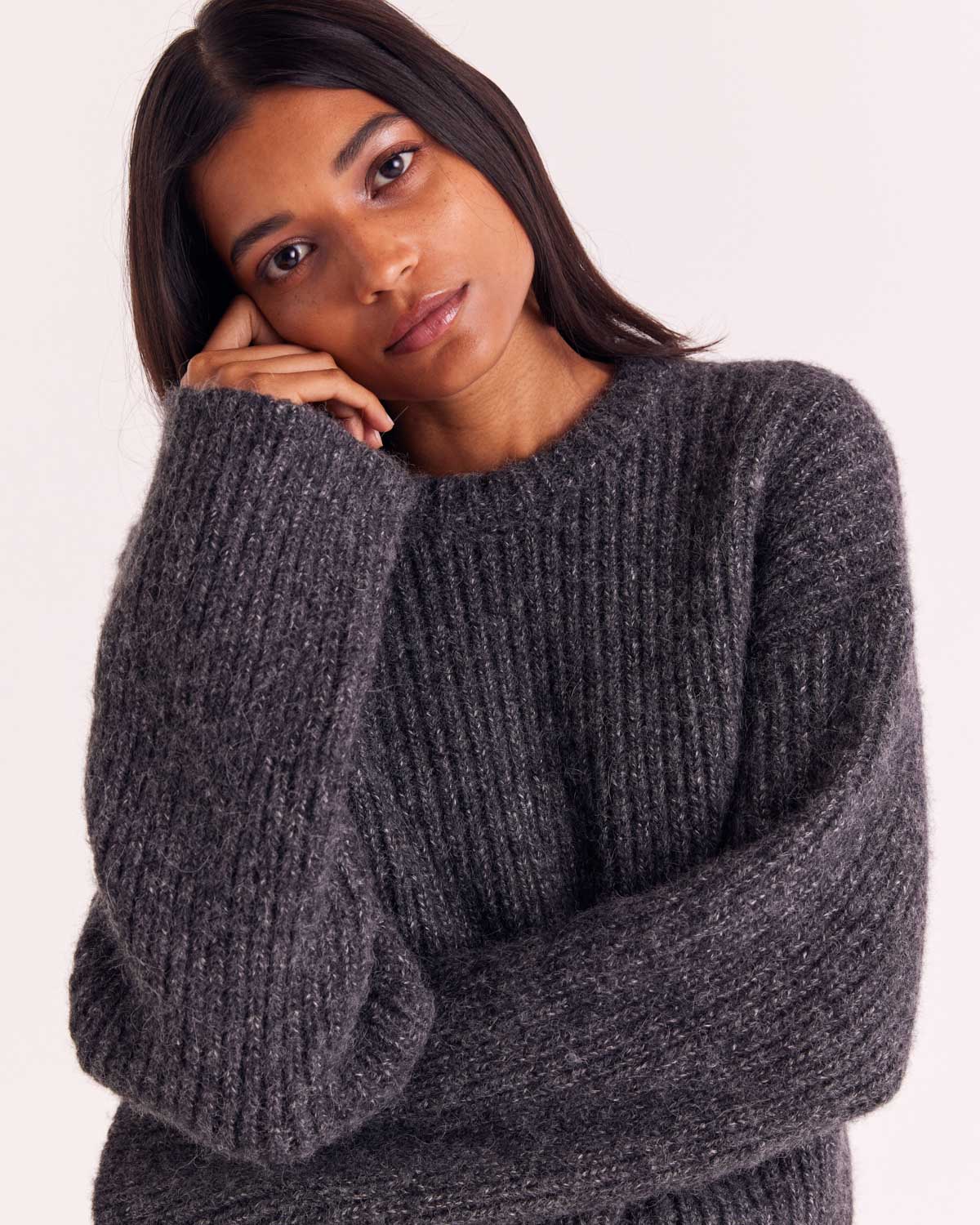 Pull Alyssa gris foncé chiné