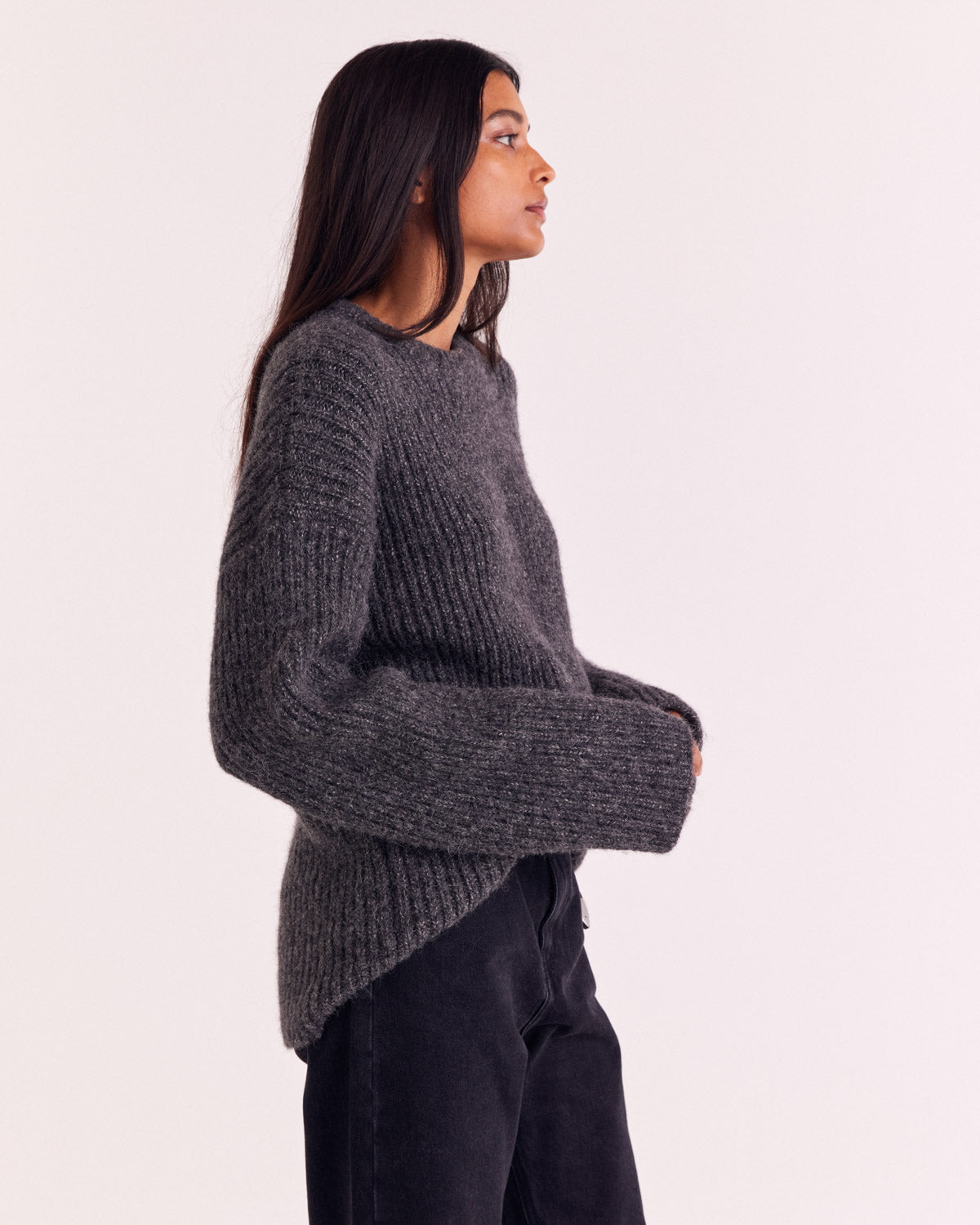 Pull Alyssa gris foncé chiné