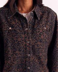 Chemise Perrine léopard fauve chocolat