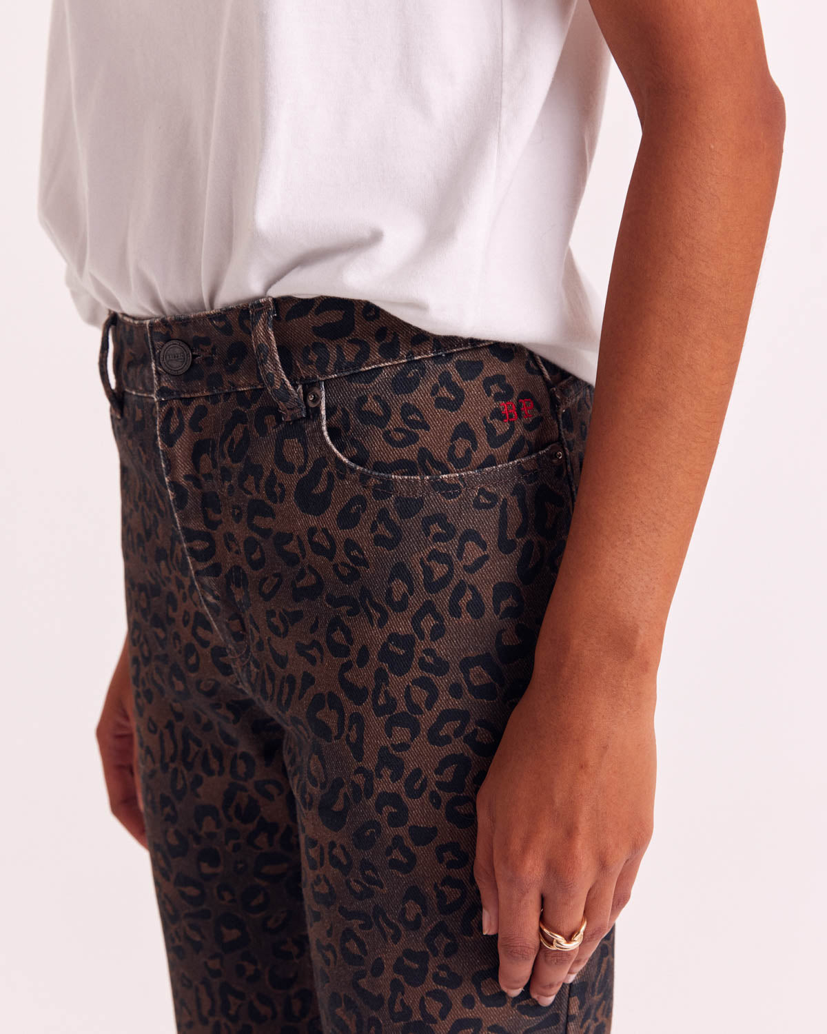 Jean Jules léopard fauve chocolat  (le bootcut)