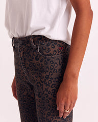 Jean Jules léopard fauve chocolat  (le bootcut)