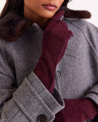 Gants Daisy lurex bordeaux