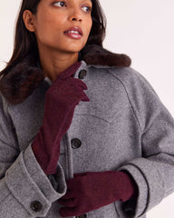 Gants Daisy lurex bordeaux