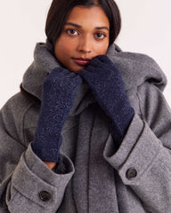 Gants Daisy lurex marine
