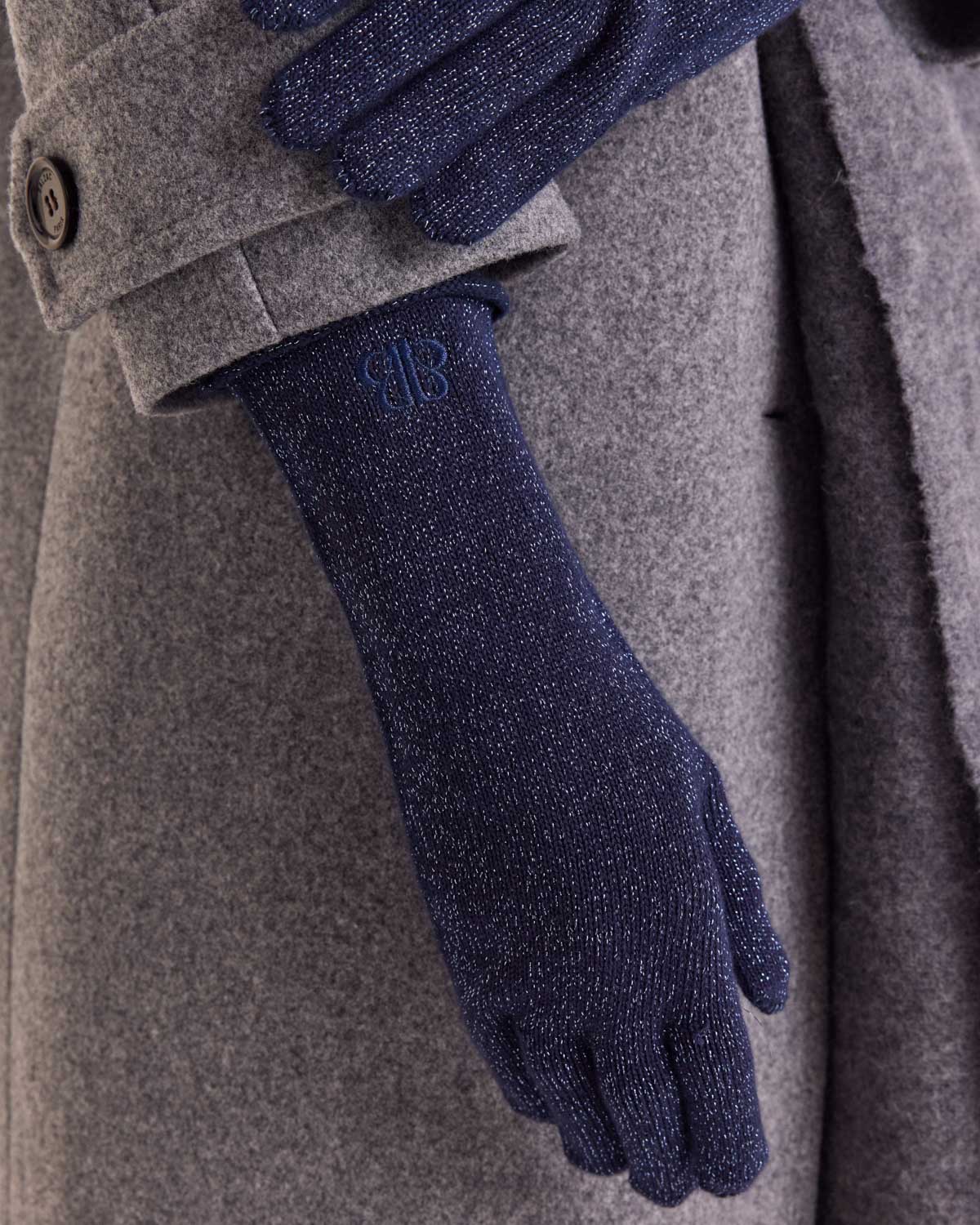Gants Daisy lurex marine