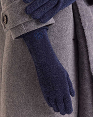 Gants Daisy lurex marine