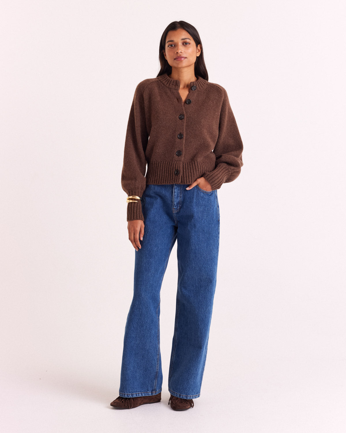 Cardigan Hilda marron