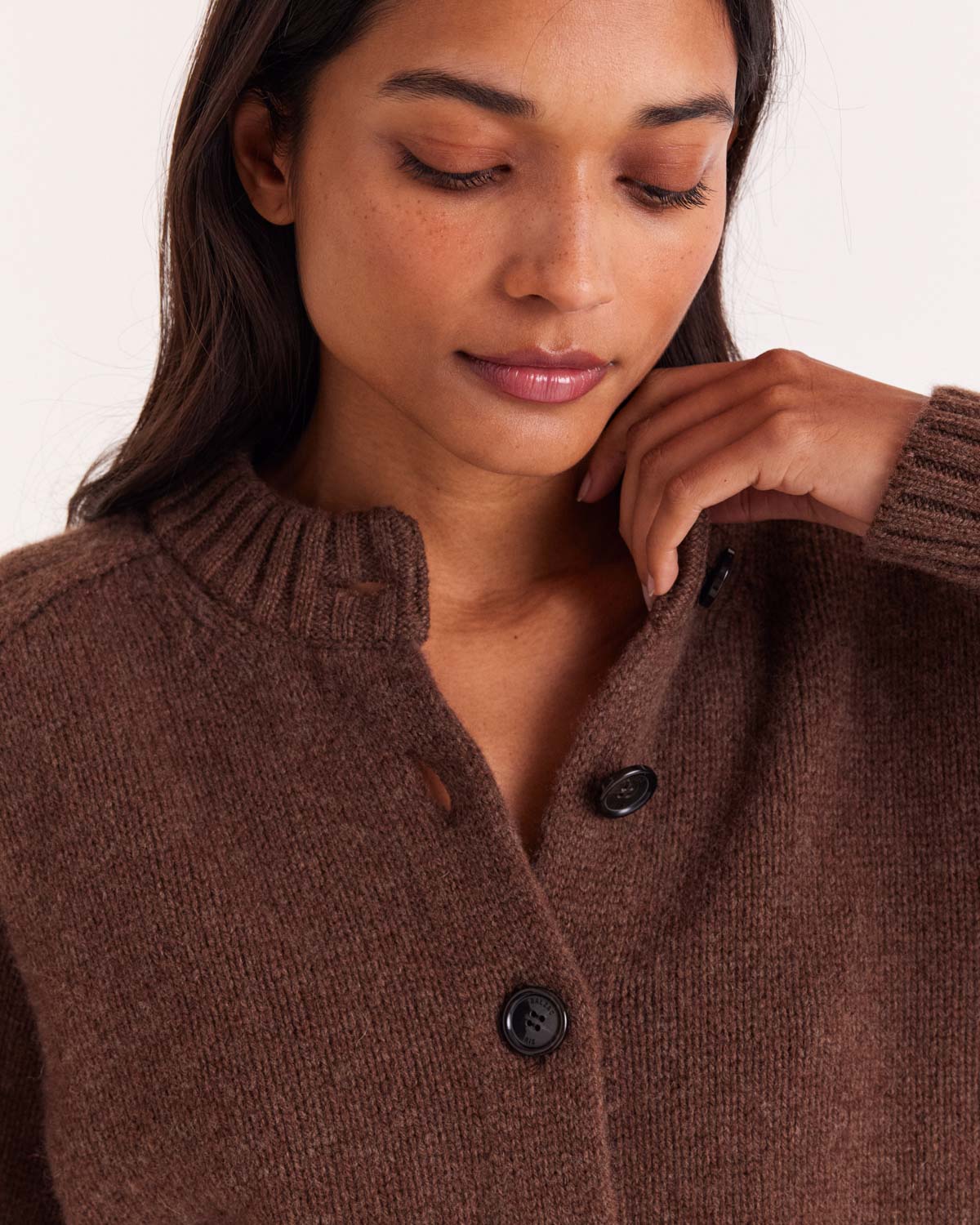Cardigan Hilda marron