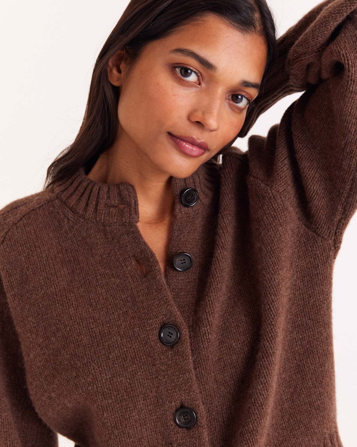 Cardigan Hilda marron
