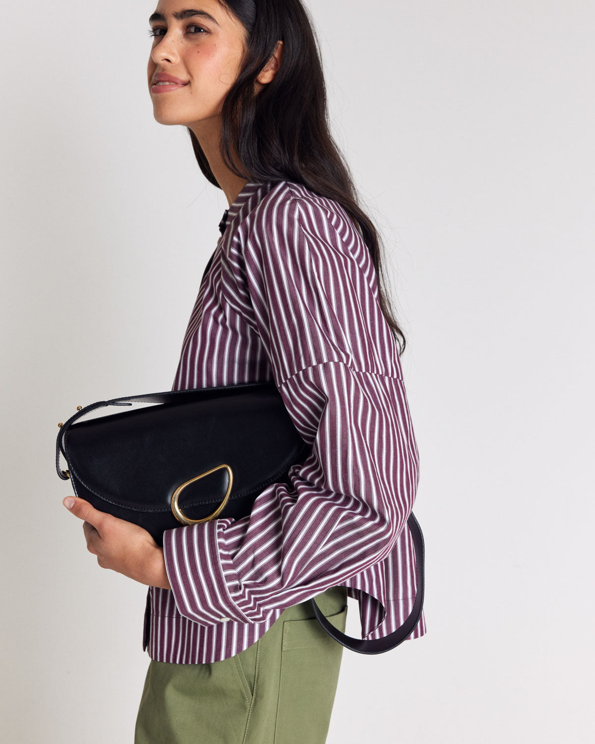 Chemise Josephine rayures prune