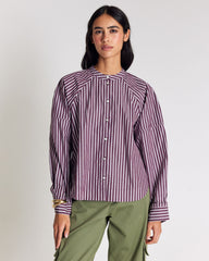 Chemise Josephine rayures prune