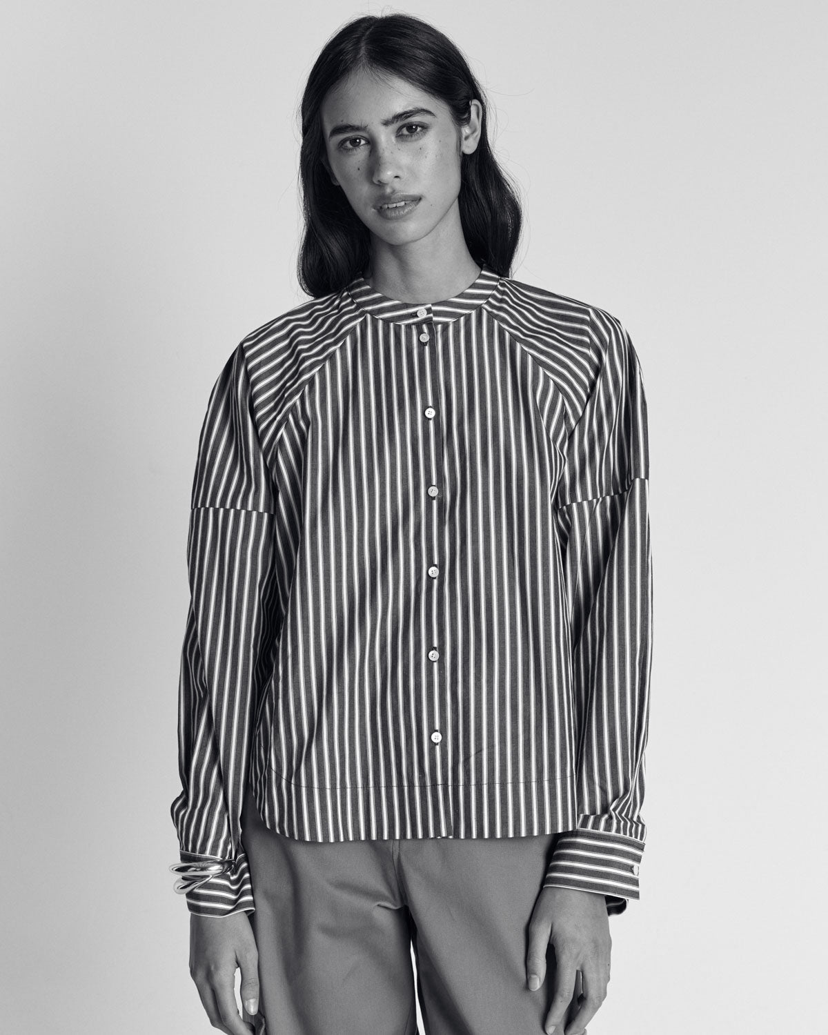 Chemise Josephine rayures prune