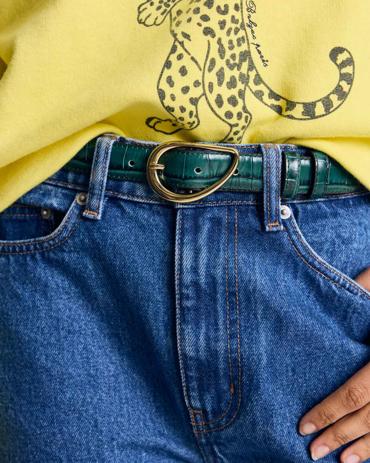 Ceinture Basma embossé emeraude