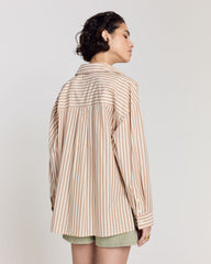 Chemise Hector rayures orange, bleu et écru