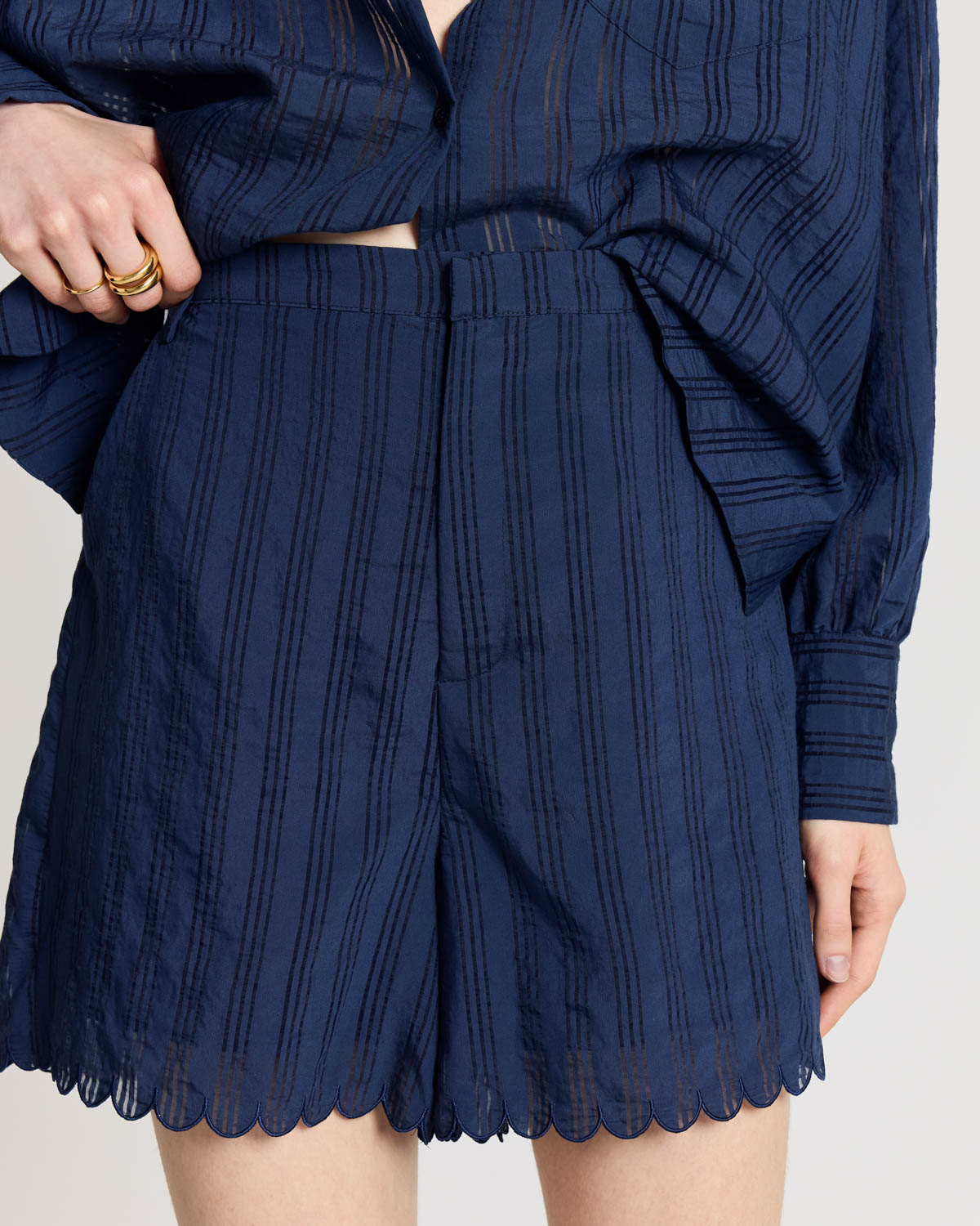 Short Cirilo marine texturé