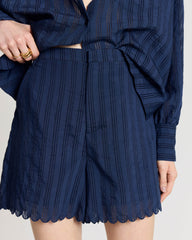 Short Cirilo marine texturé