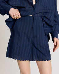 Short Cirilo marine texturé