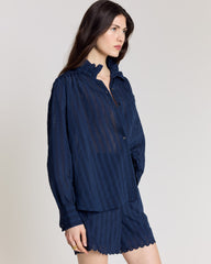 Chemise Leonor marine texturé