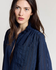 Chemise Leonor marine texturé