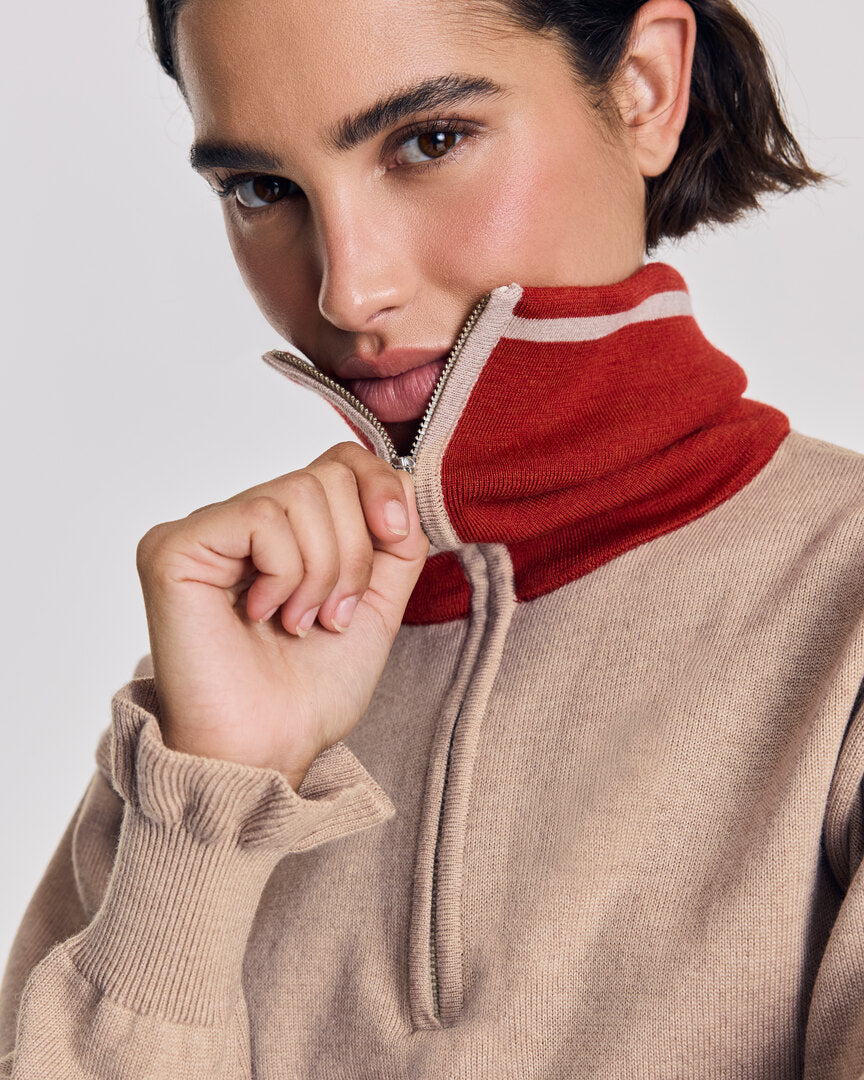 Pull Lila beige et rouille