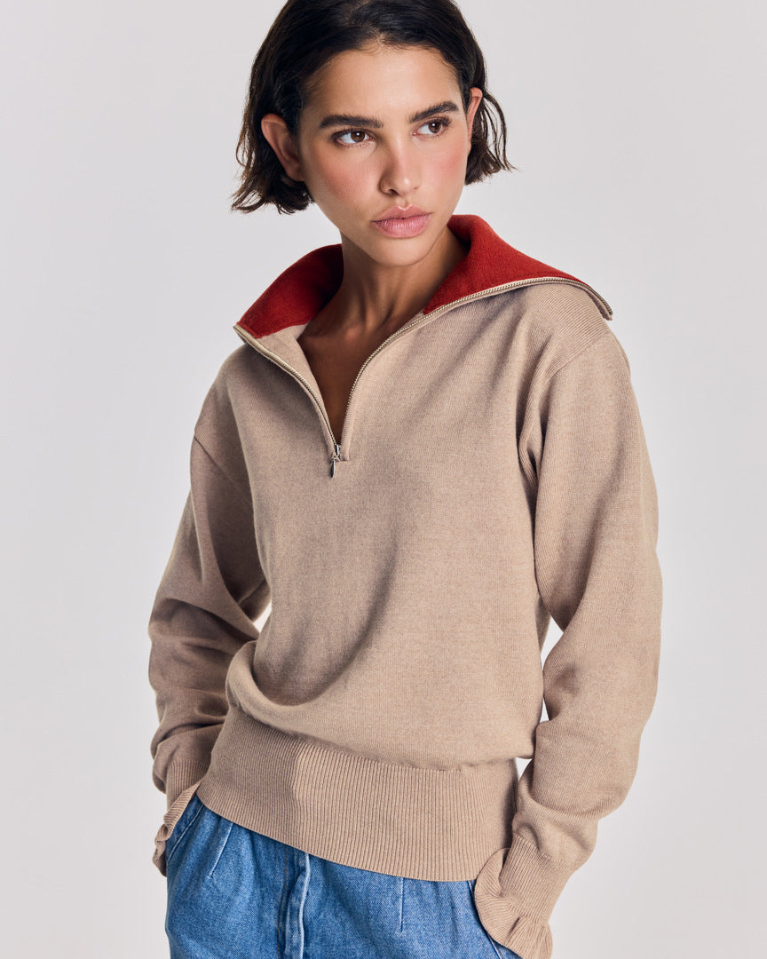 Pull Lila beige et rouille