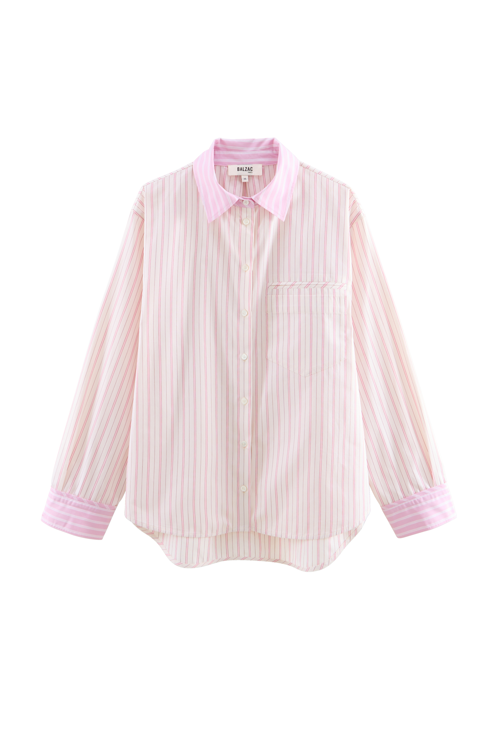 Chemise Stanislas rayures rose clair et rose