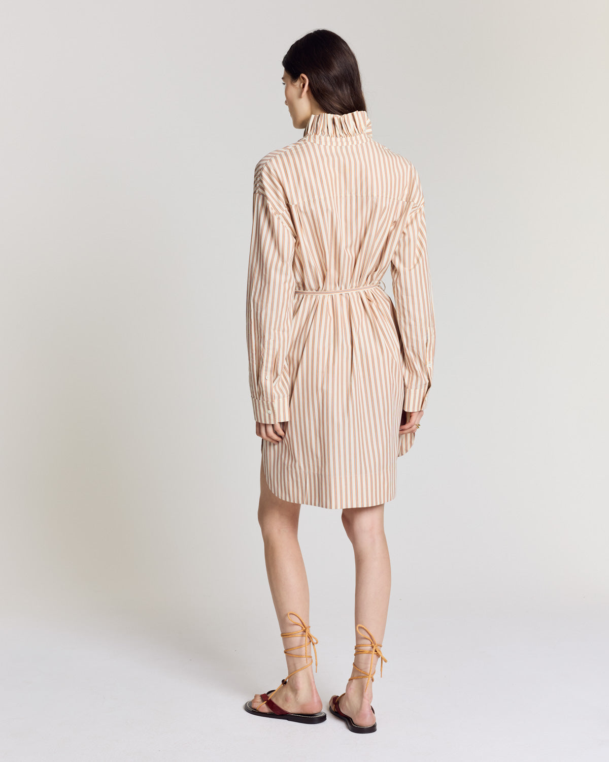 Robe Lior rayures orange, bleu et écru