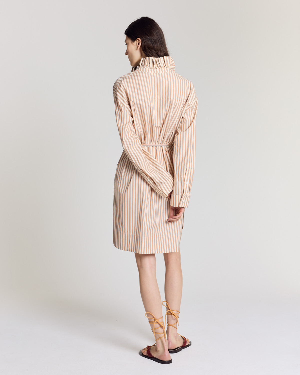 Robe Lior rayures orange, bleu et écru