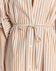 Robe Lior rayures orange, bleu et écru