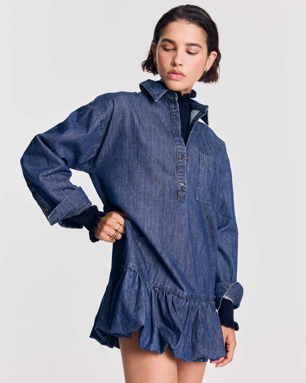 Robe Deborah bleu chambray foncé