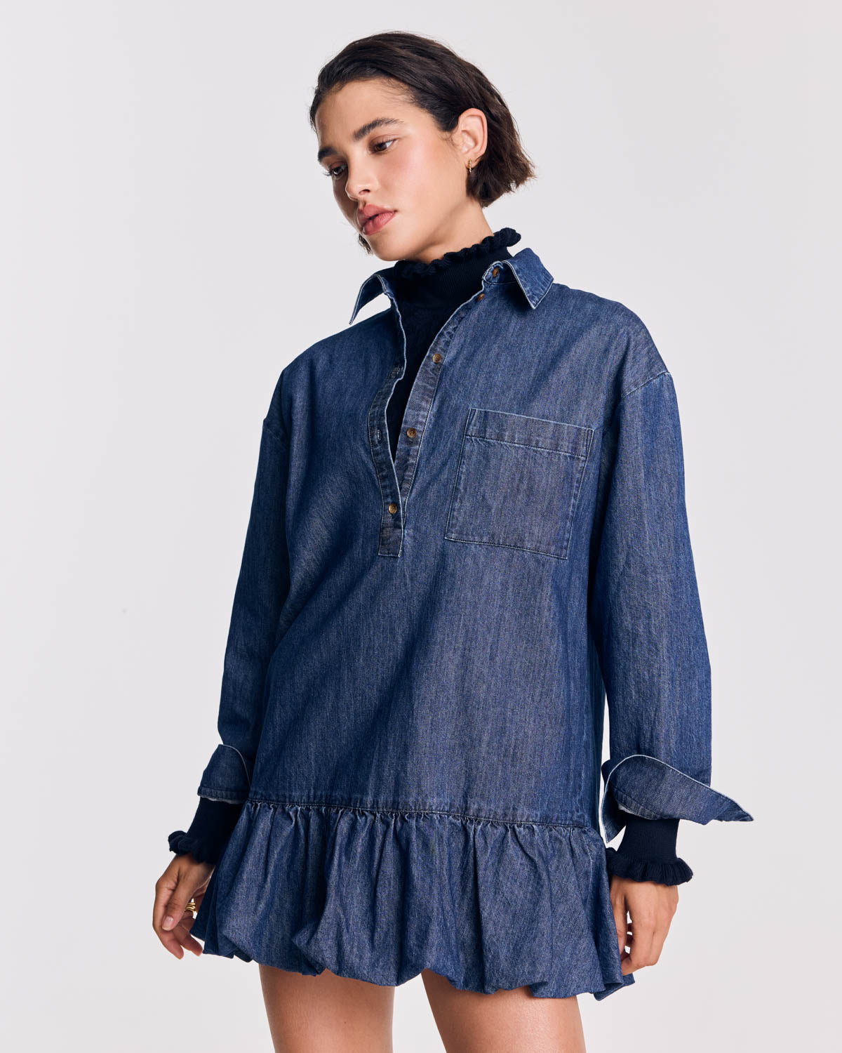 Robe Deborah bleu chambray foncé
