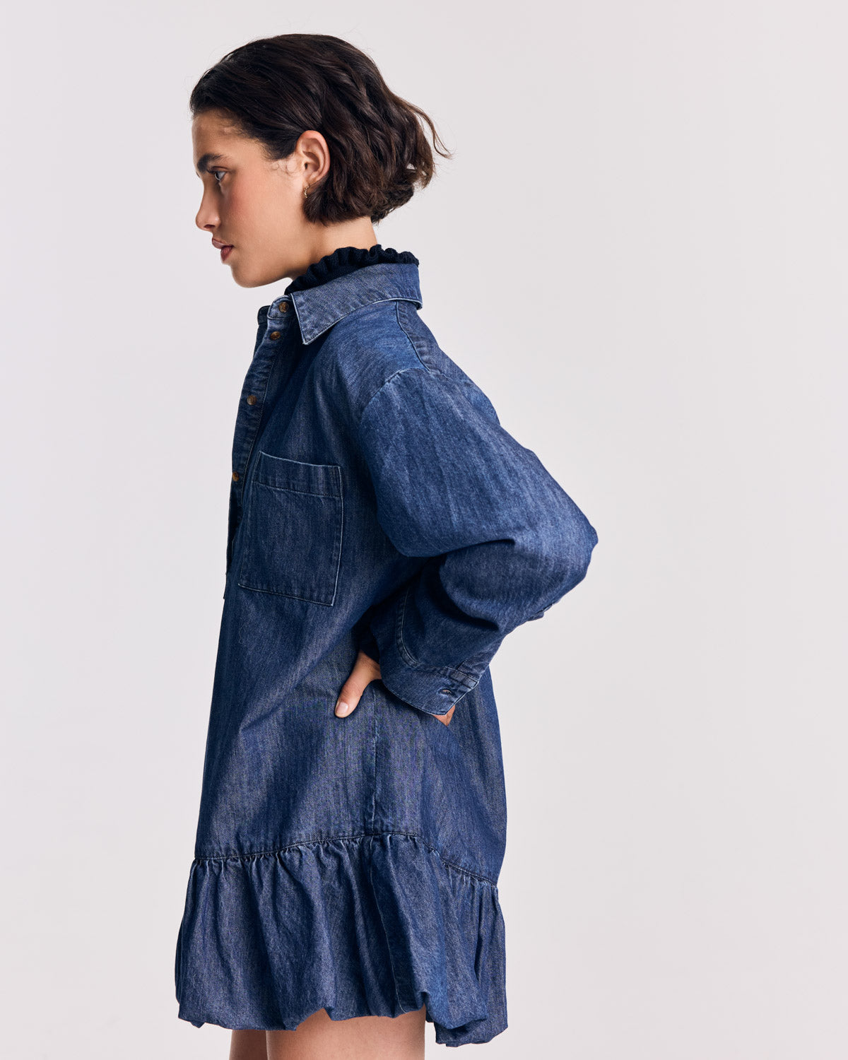 Robe Deborah bleu chambray foncé