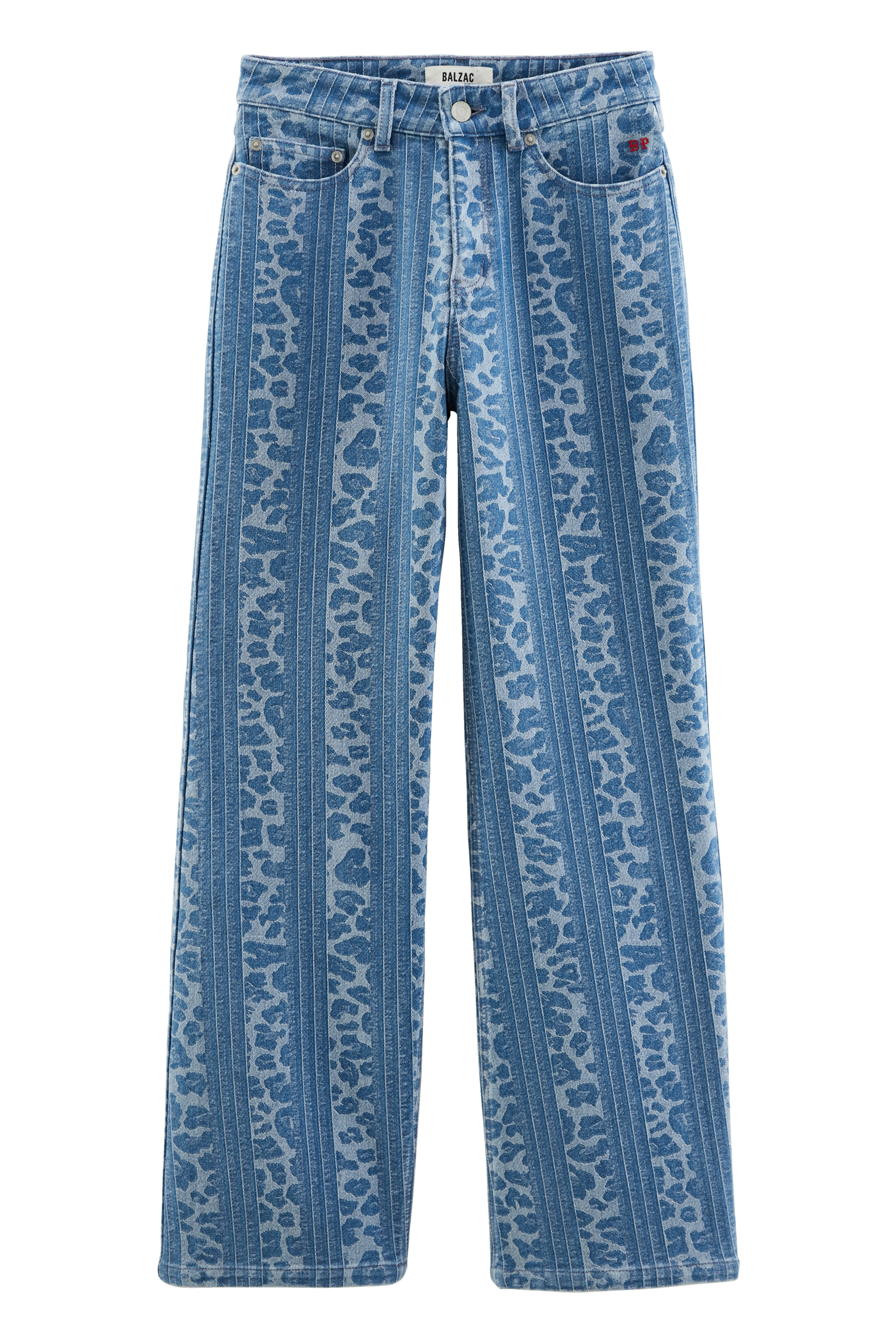 Jean Zach léopard et rayures bleu