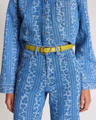 Ceinture Basma vernis embossé anis