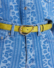 Ceinture Basma vernis embossé anis