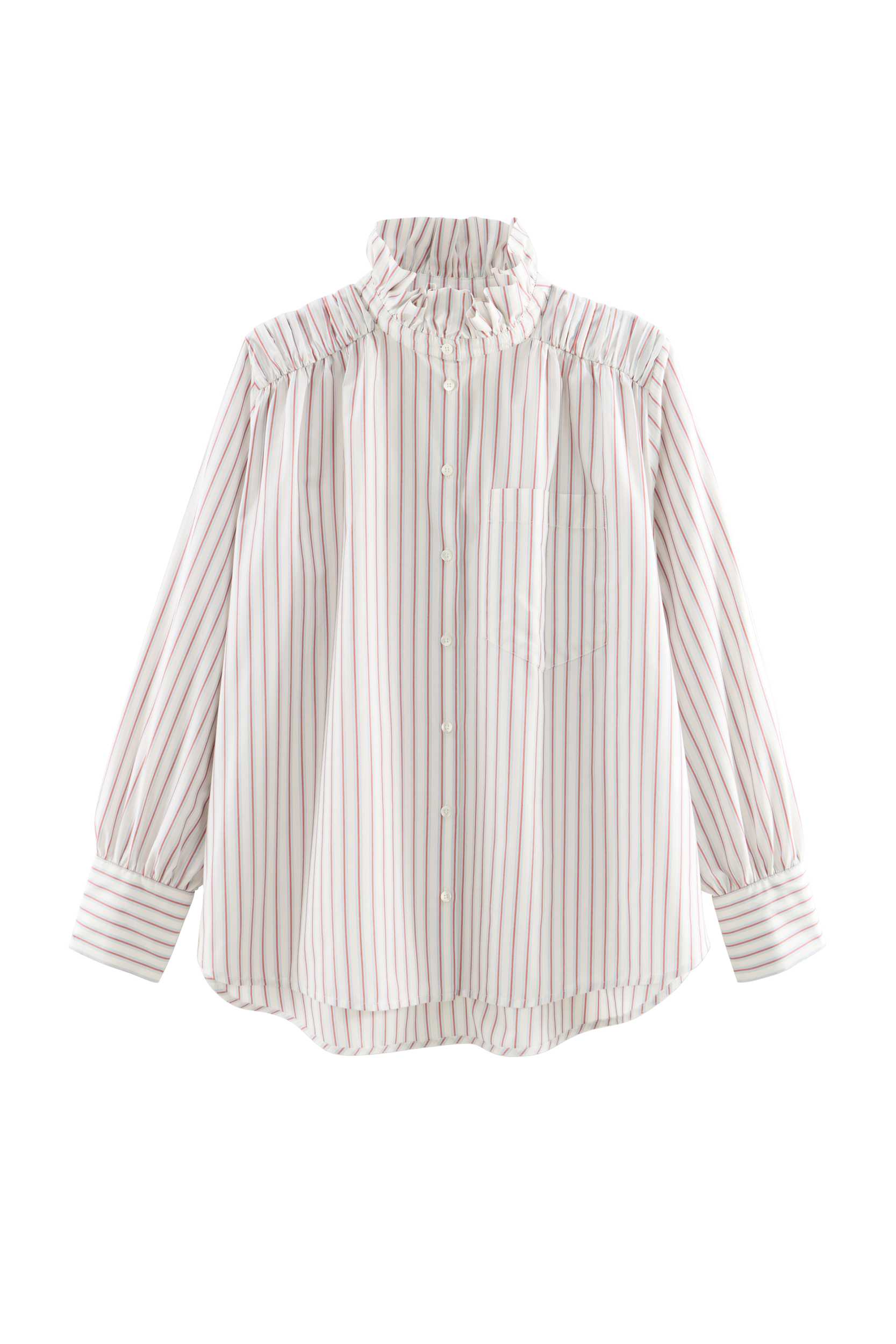 Chemise Leonor rayures rouge fond blanc