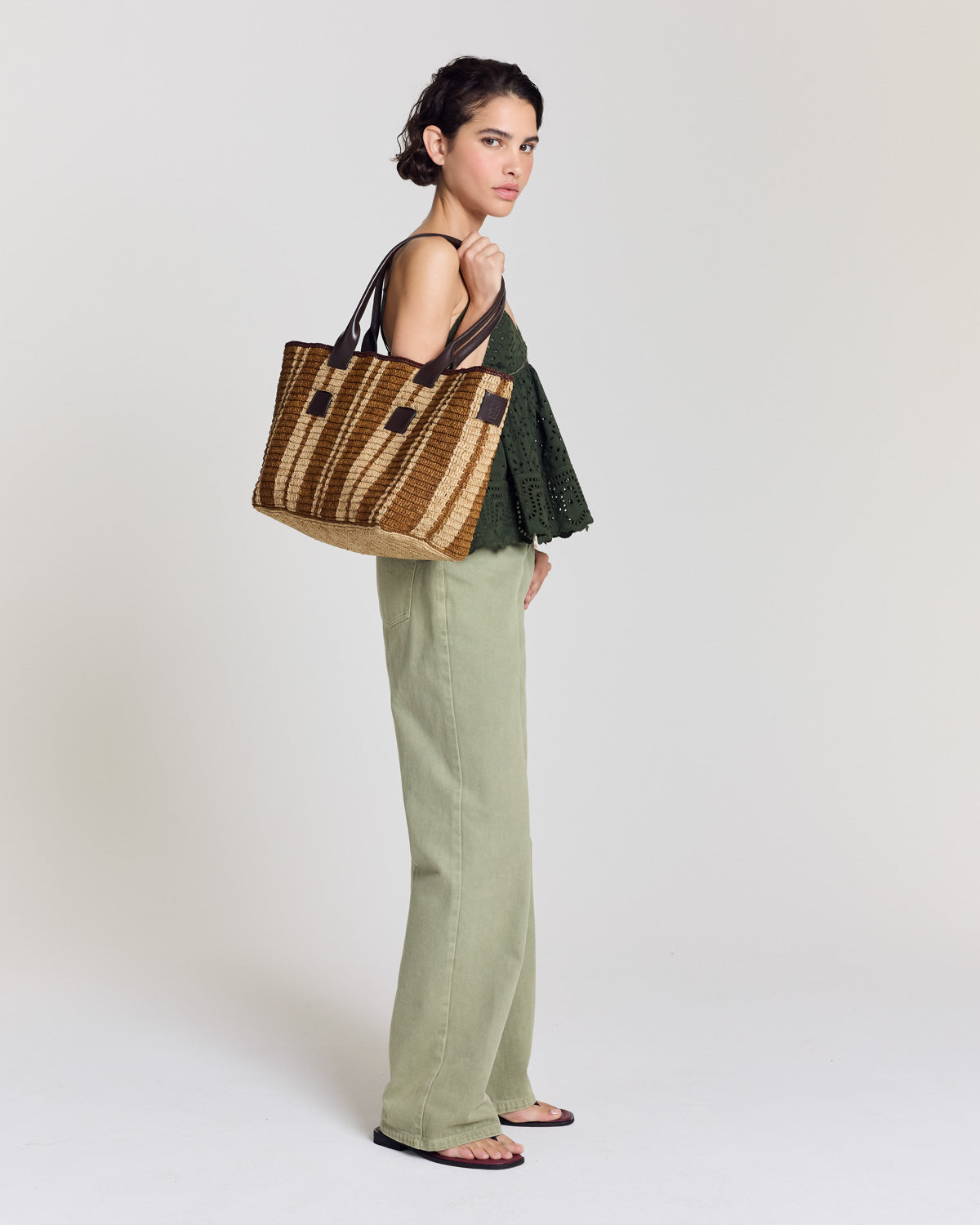 Panier Clément raphia et chocolat