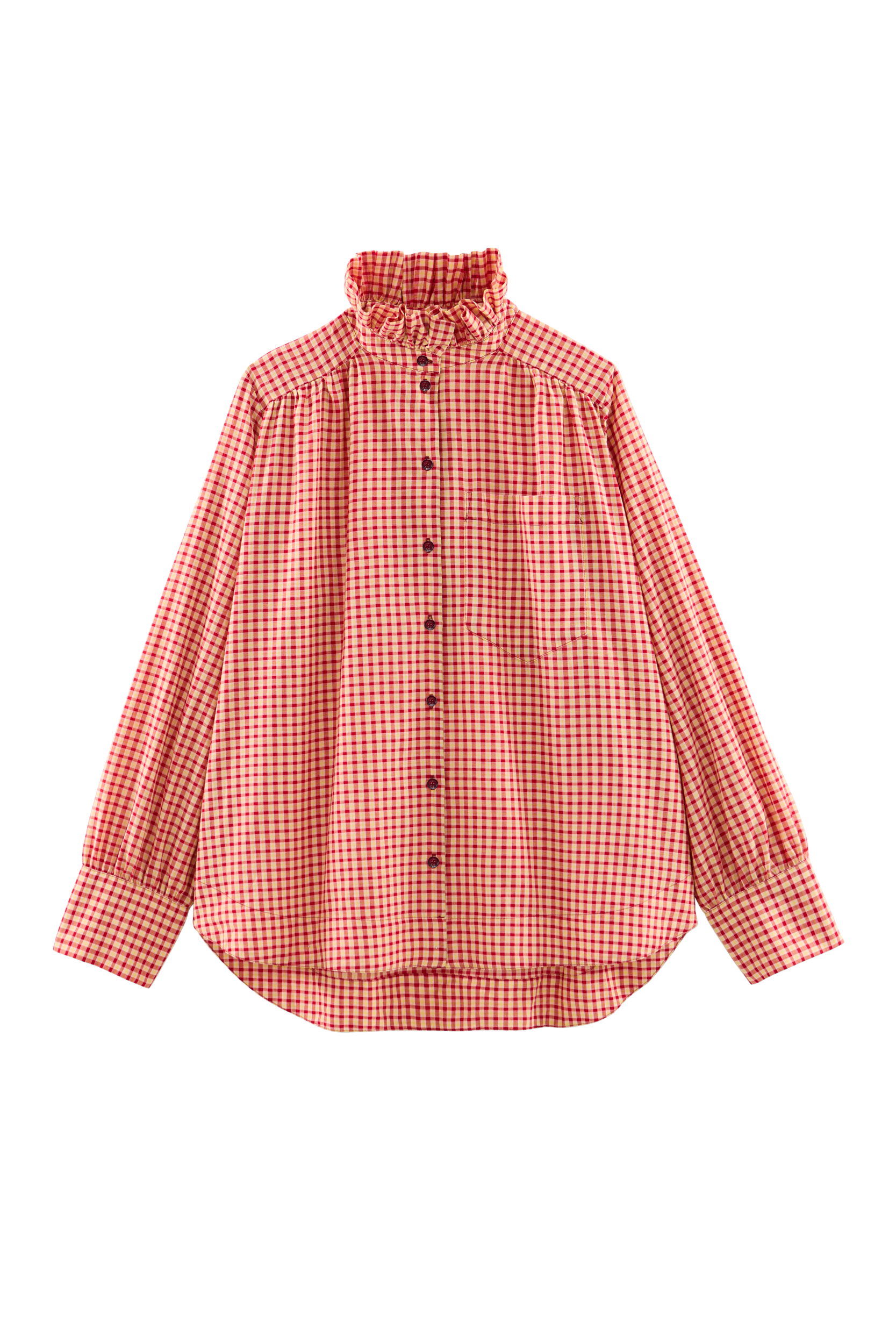 Chemise Leonor vichy rouge et jaune