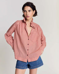 Chemise Leonor vichy rouge et jaune