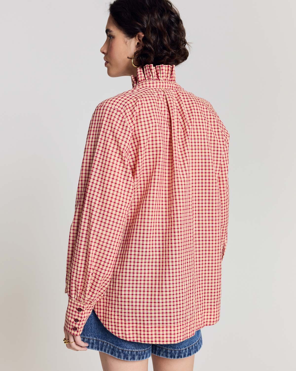 Chemise Leonor vichy rouge et jaune