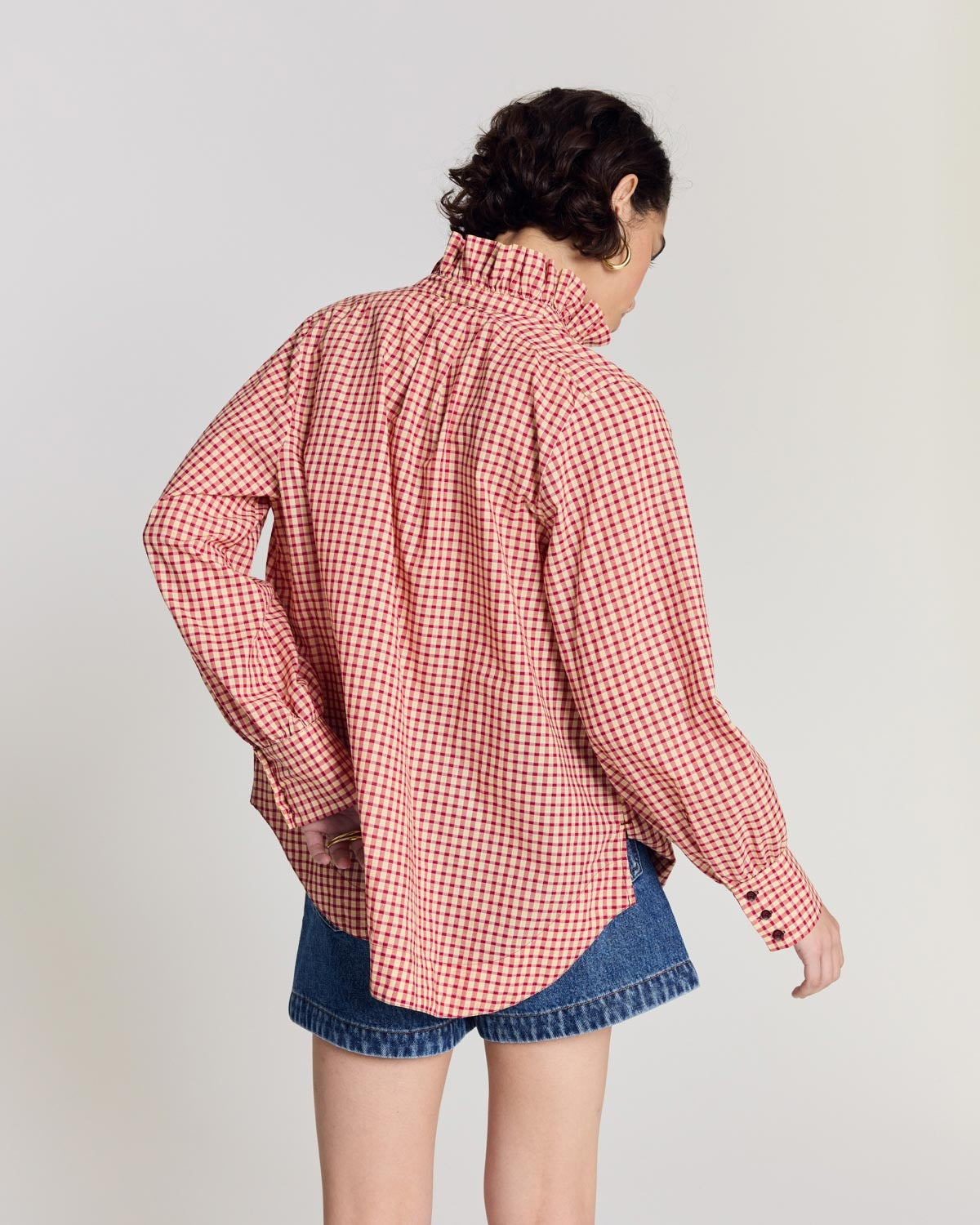 Chemise Leonor vichy rouge et jaune