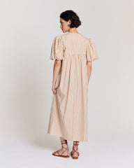 Robe Lavanda rayures orange, bleu et écru