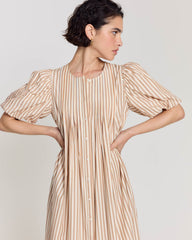 Robe Lavanda rayures orange, bleu et écru