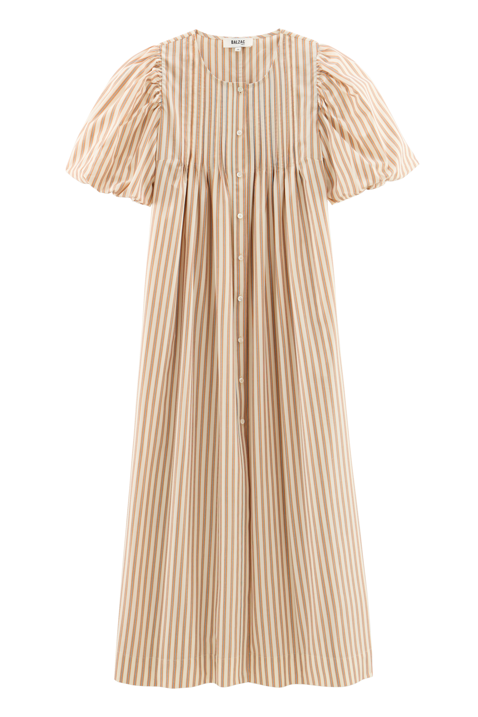 Robe Lavanda rayures orange, bleu et écru