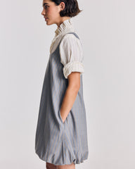 Robe Coralie rayures gris et beige